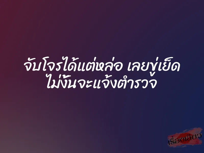 จับโจรได้แต่หล่อ เลยขู่เย็ด ไม่งั้นจะแจ้งตำรวจ 1 จับโจรได้แต่หล่อ เลยขู่เย็ด ไม่งั้นจะแจ้งตำรวจ