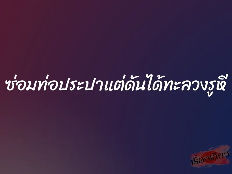 ซ่อมท่อประปาแต่ดันได้ทะลวงรูหี 2 ซ่อมท่อประปาแต่ดันได้ทะลวงรูหี