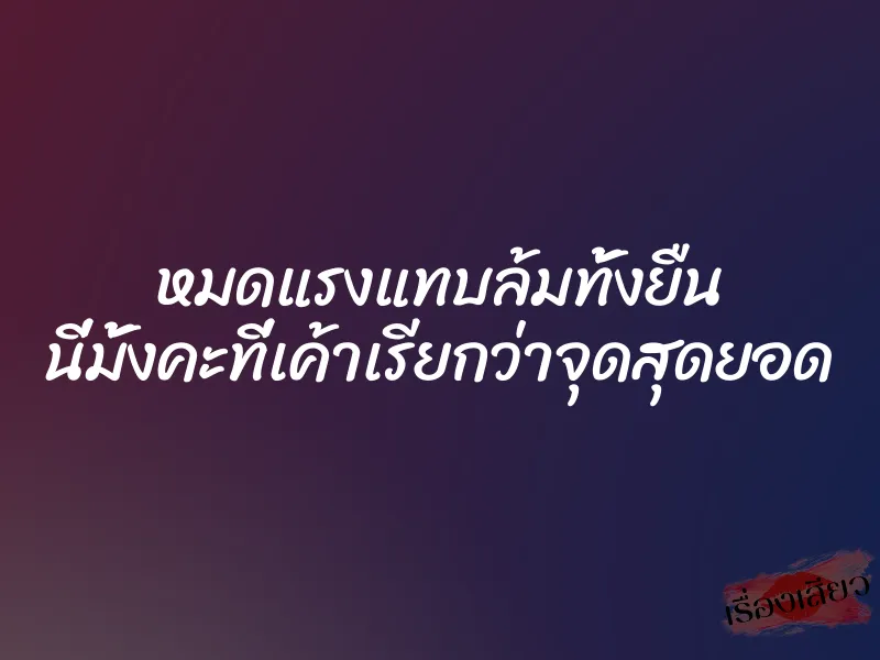 หมดแรงแทบล้มทั้งยืน นี่มั้งคะที่เค้าเรียกว่าจุดสุดยอด 1 หมดแรงแทบล้มทั้งยืน นี่มั้งคะที่เค้าเรียกว่าจุดสุดยอด