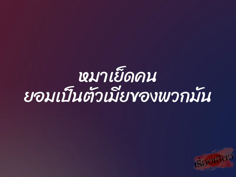 หมาเย็ดคน ยอมเป็นตัวเมียของพวกมัน 1 หมาเย็ดคน ยอมเป็นตัวเมียของพวกมัน