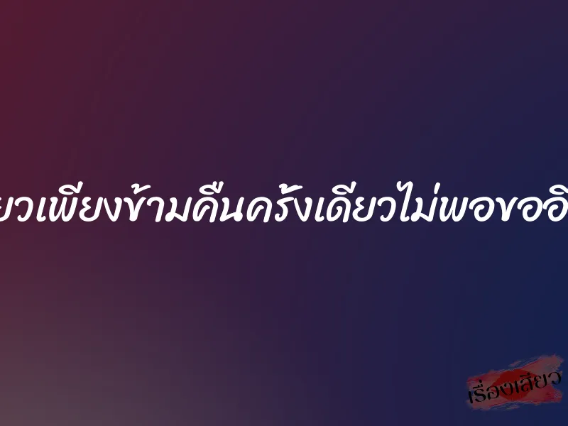 เสียวเพียงข้ามคืนครั้งเดียวไม่พอขออีกที 9 เสียวเพียงข้ามคืนครั้งเดียวไม่พอขออีกที