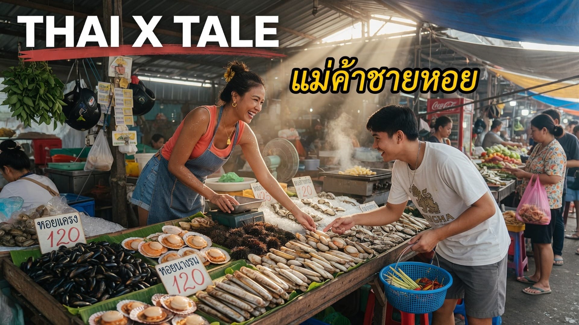 เรื่องเสียว แม่ค้าขายหอย “พี่จะแตกแล้วใช่มะ แตกใส่หนูเลยพี่ หนูเสียว” | ThaiXTale