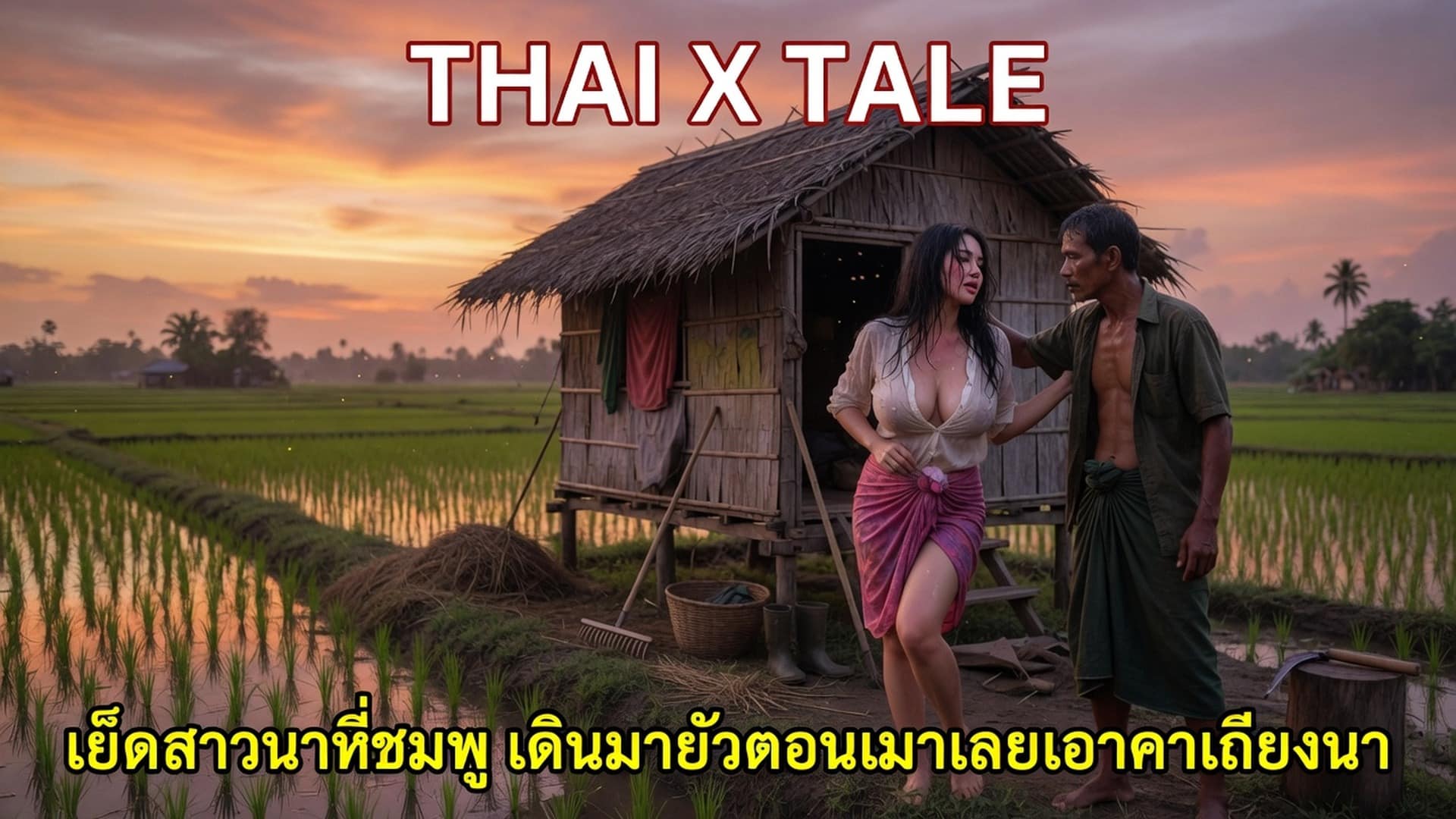 เรื่องเสียว เย็ดสาวนาหีชมพู เดินมายั่วตอนเมาเลยเอาคาเถียงนา | ThaiXTale