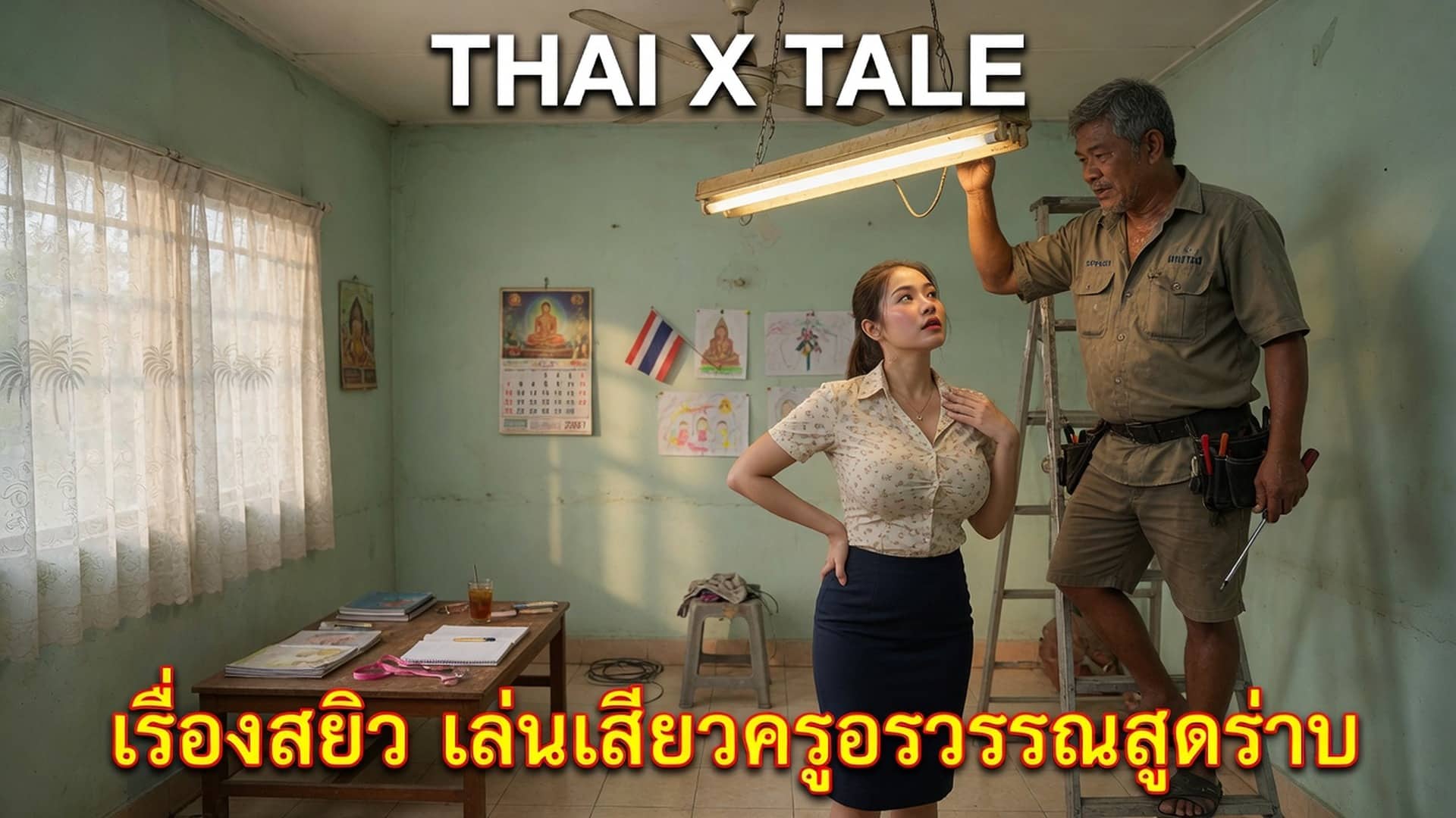เรื่องเสียว เรื่องสยิว เล่นเสียวครูอรวรรณสุดร่าน | ThaiXTale