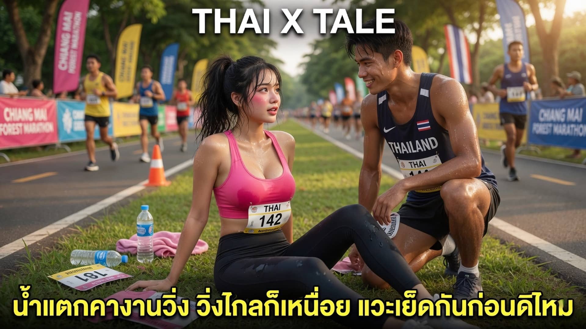เรื่องเสียว น้ำแตกคางานวิ่ง วิ่งไกลก็เหนื่อย แวะเย็ดกันก่อนดีไหม | ThaiXTale