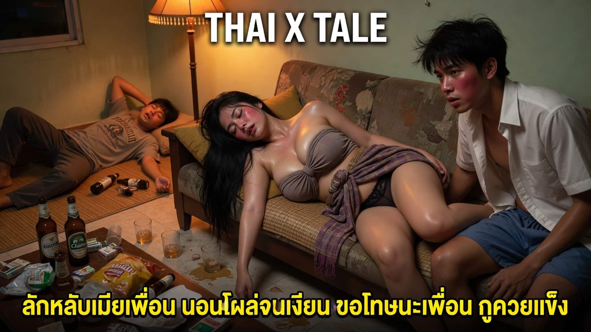เรื่องเสียว ลักหลับเมียเพื่อน นอนโผล่จนเงี่ยน ขอโทษนะเพื่อน กูควยแข็ง | ThaiXTale