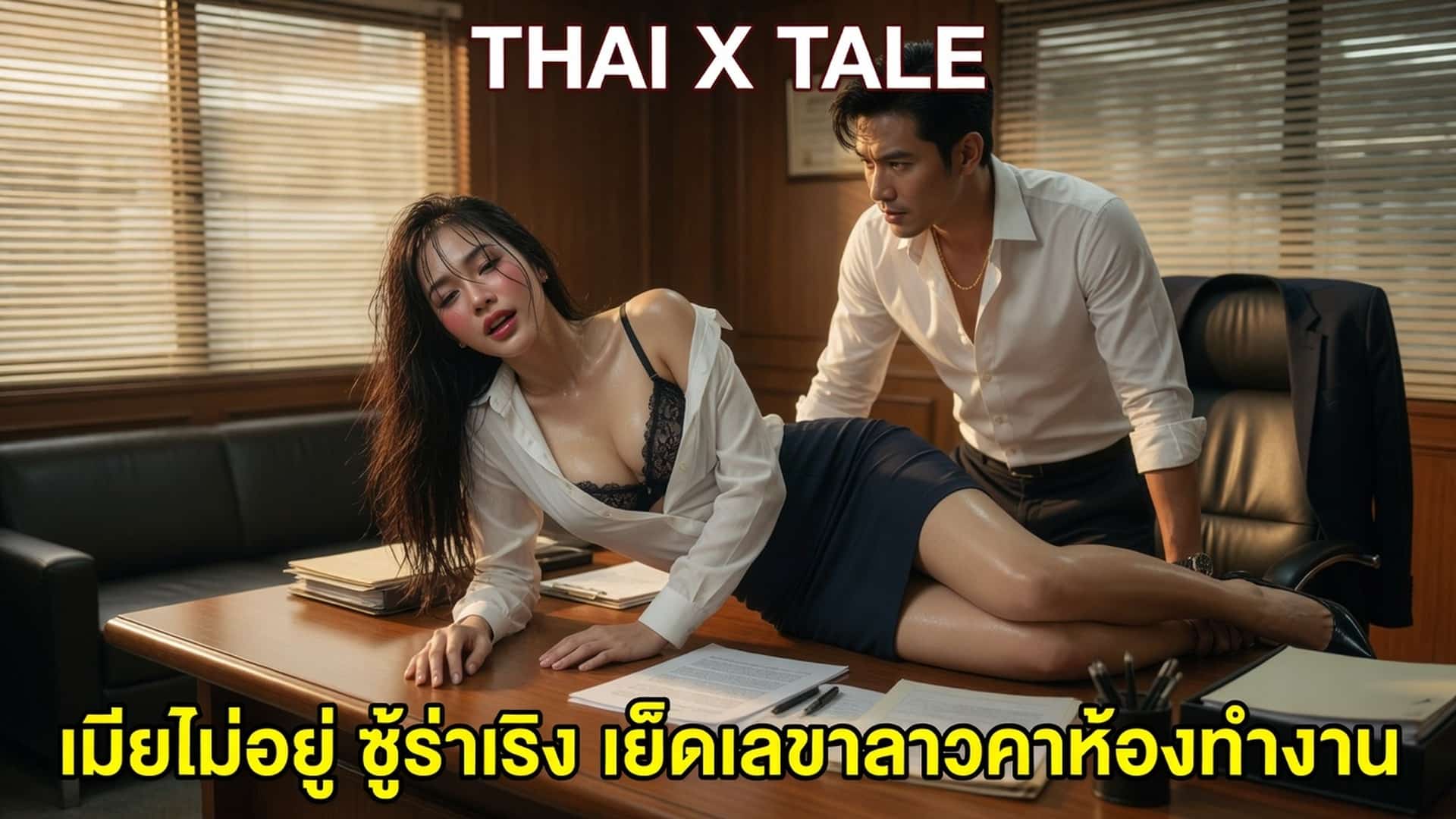 เรื่องเสียว เมียไม่อยู่ ชู้ร่าเริง เย็ดเลขาสาวคาห้องทำงาน | ThaiXTale
