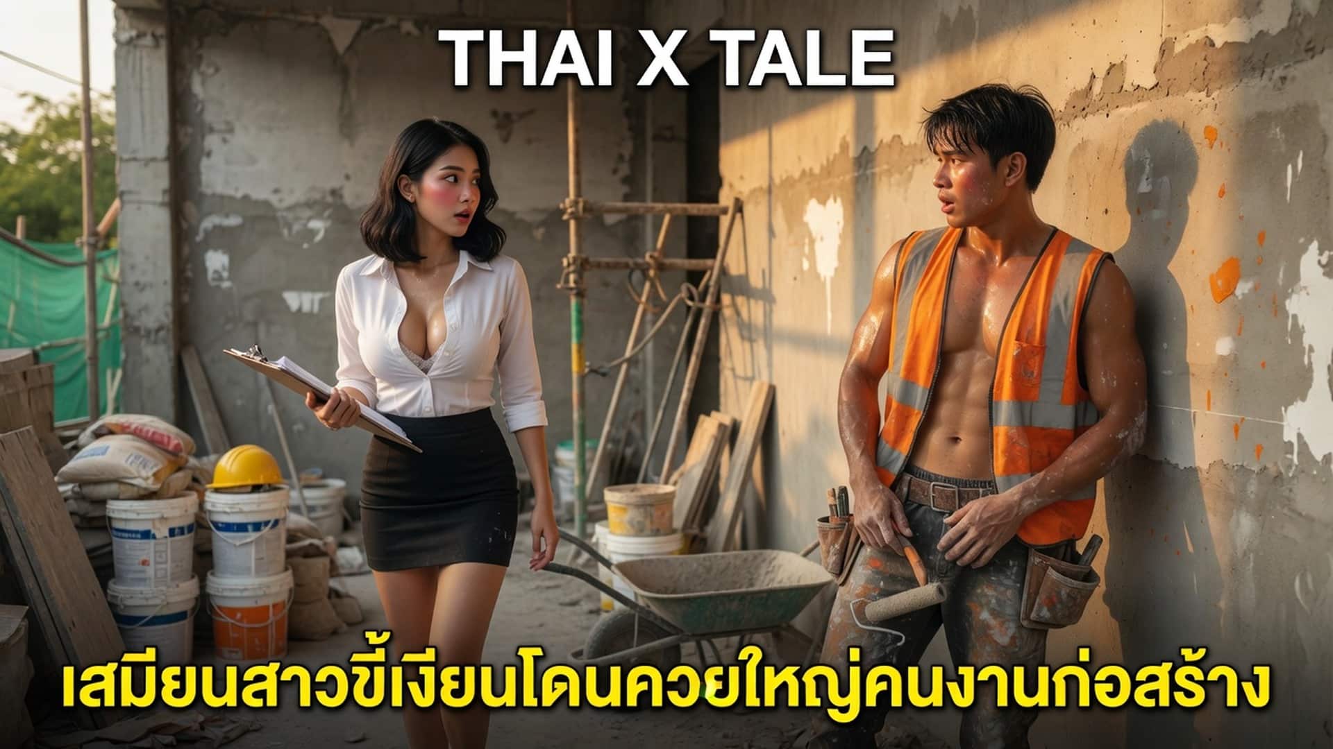 เรื่องเสียว เสมียนสาวขี้เงี่ยนโดนควยใหญ่คนงานก่อสร้าง | ThaiXTale