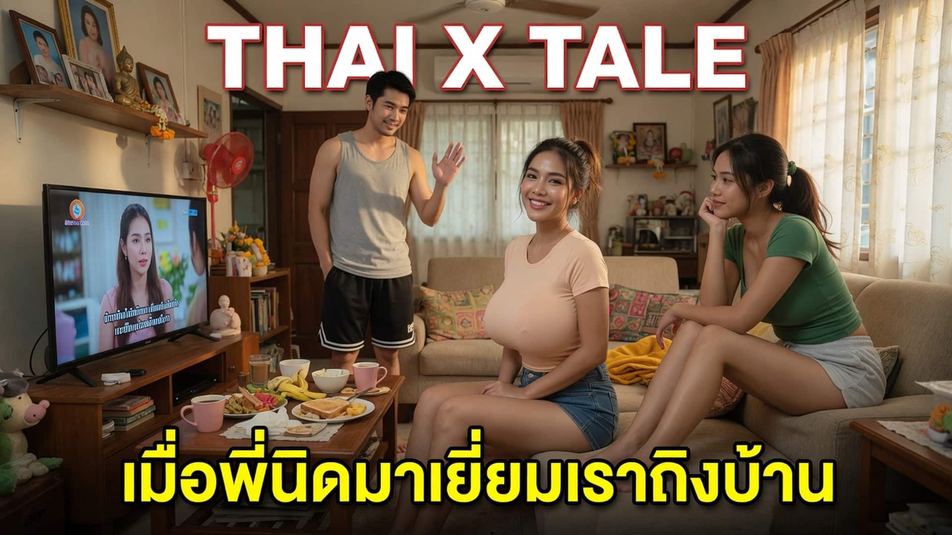 เรื่องเสียว เมื่อพี่นิดมาเยี่ยมเราถึงบ้าน | ThaiXTale