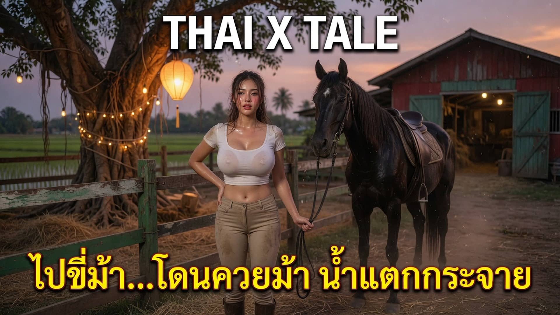 เรื่องเสียว ไปขี่ม้า…โดนควยม้า น้ำแตกกระจาย | ThaiXTale