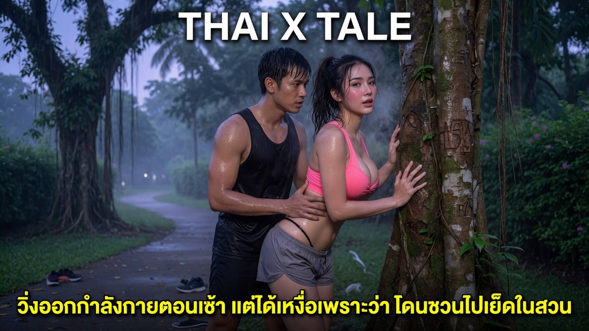เรื่องเสียว วิ่งออกกำลังกายตอนเช้า แต่ได้เหงื่อเพราะว่า โดนชวนไปเย็ดในสวน | ThaiXTale
