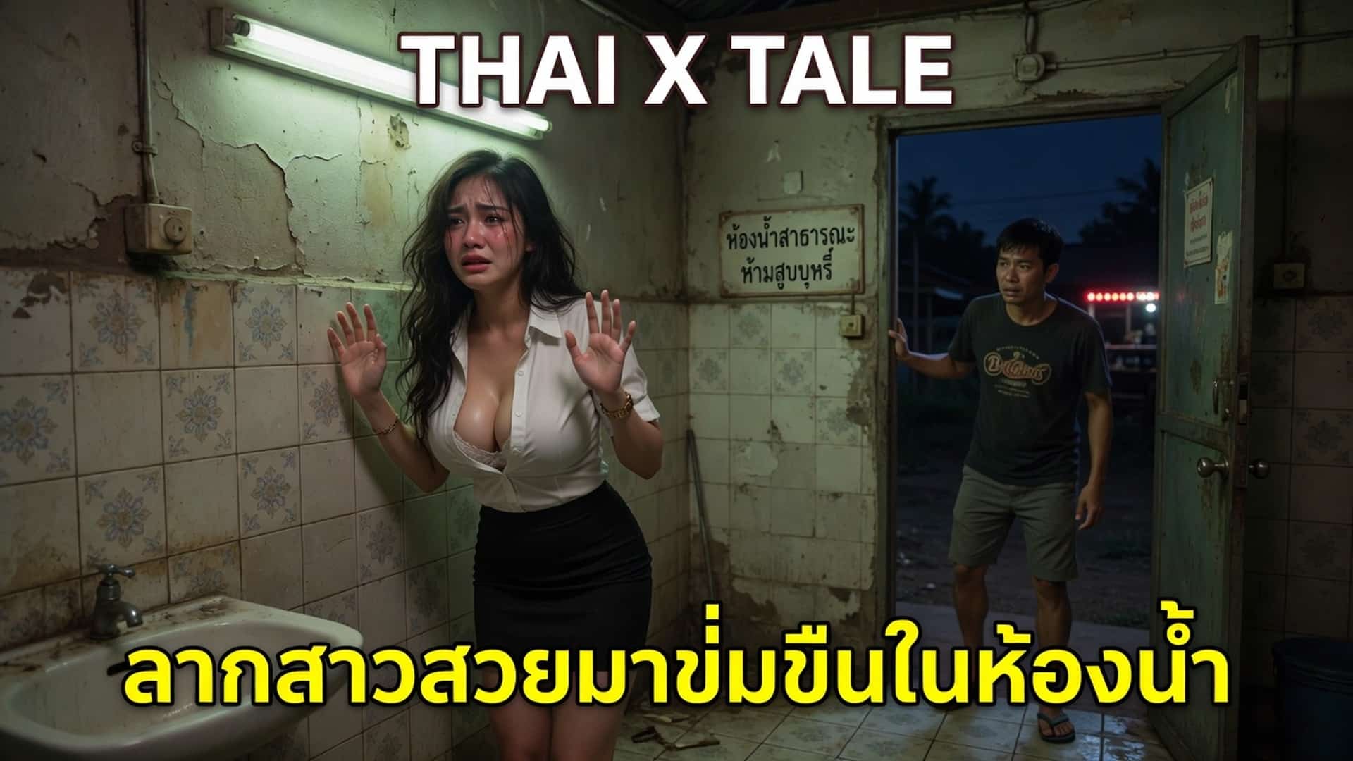 เรื่องเสียว ลากสาวสวยมาข่มขืนในห้องน้ำ | ThaiXTale