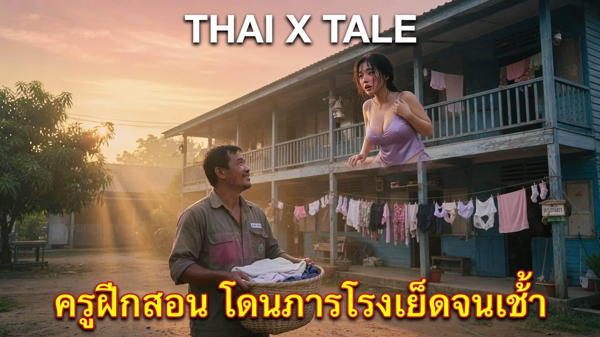 เรื่องเสียว ครูฝึกสอน โดนภารโรงเย็ดจนเช้า | ThaiXTale