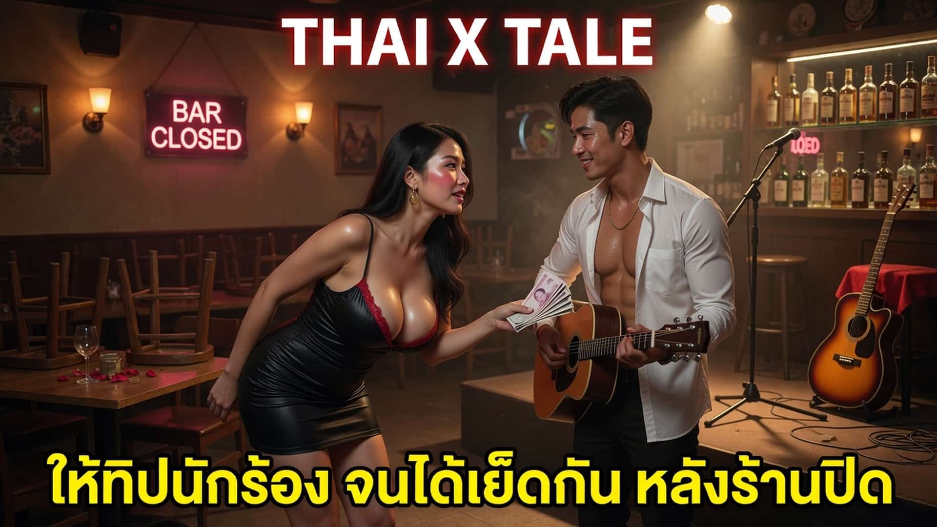 เรื่องเสียว ให้ทิปนักร้อง จนได้เย็ดกัน หลังร้านปิด | ThaiXTale
