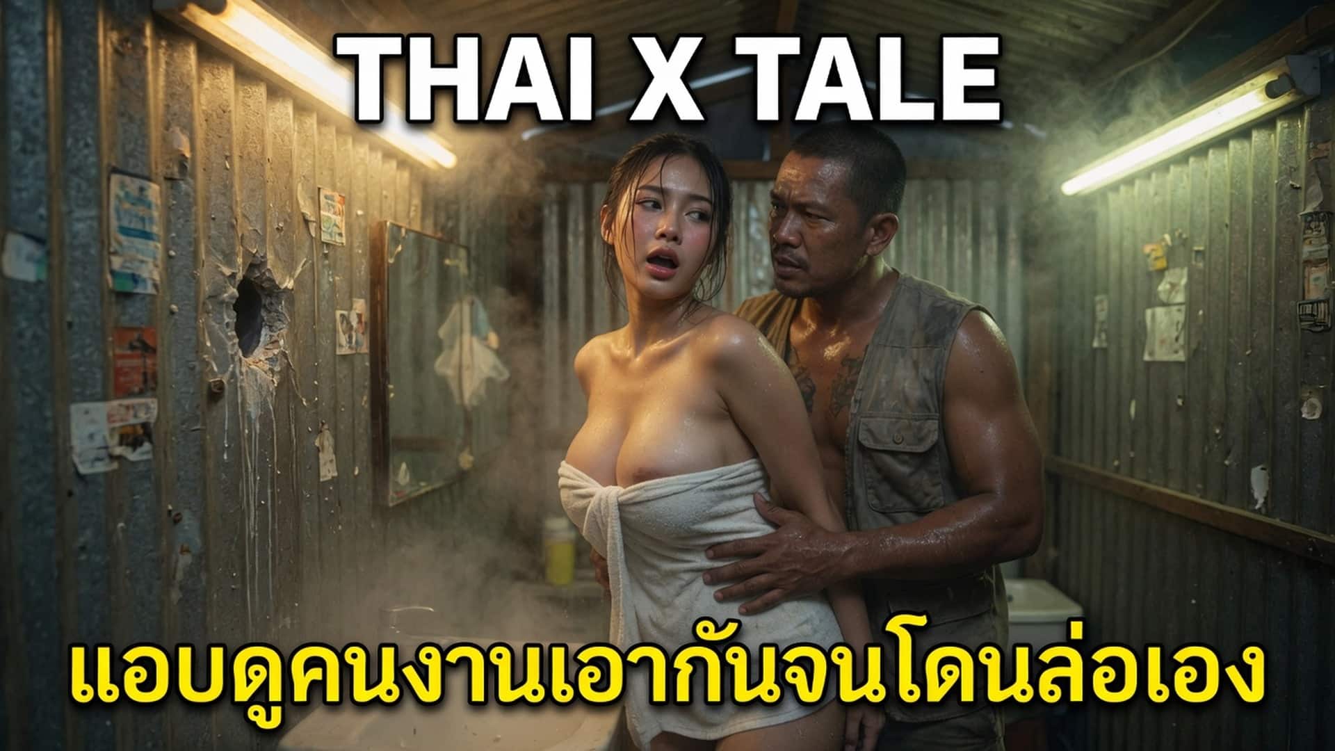 เรื่องเสียว แอบดูคนงานเอากันจนโดนล่อเอง | ThaiXTale