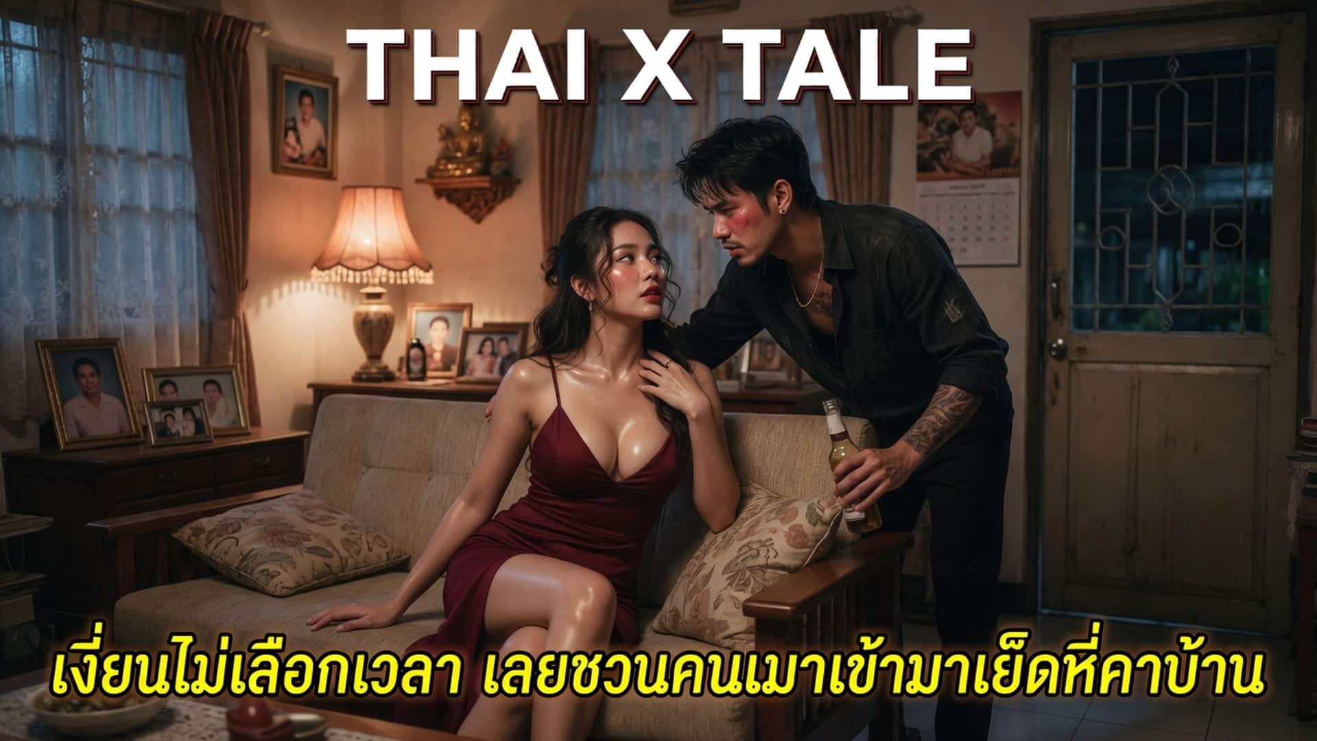 เรื่องเสียว เงี่ยนไม่เลือกเวลา เลยชวนคนเมาเข้ามาเย็ดหีคาบ้าน | ThaiXTale