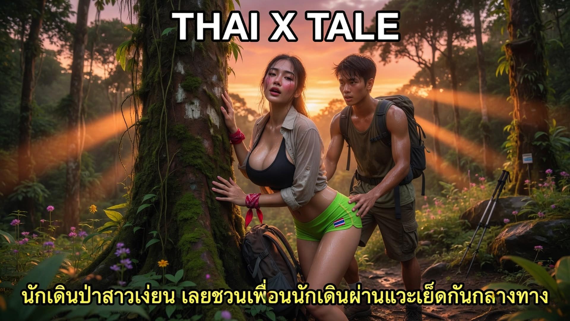 เรื่องเสียว นักเดินป่าสาวเงี่ยน เลยชวนเพื่อนนักเดินผ่านแวะเย็ดกันกลางทาง | ThaiXTale