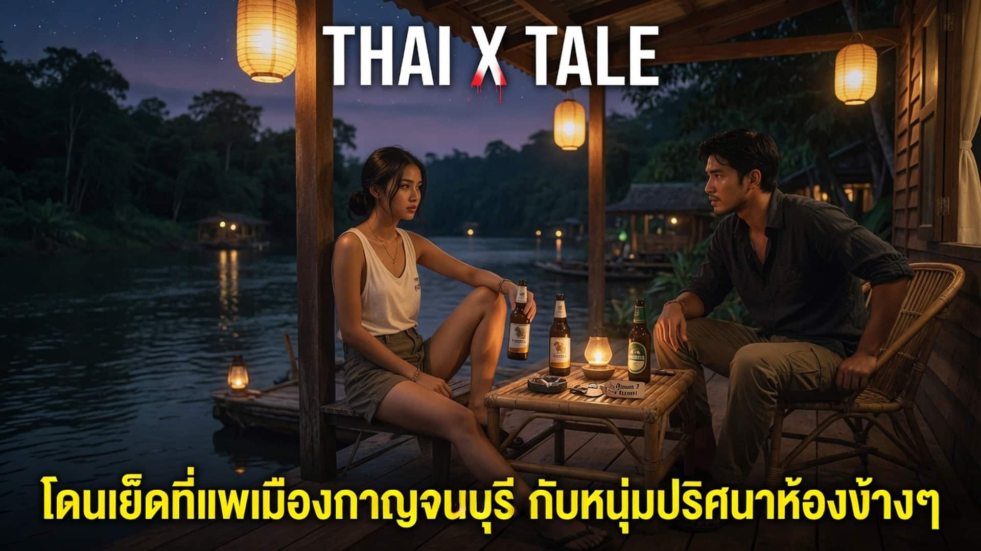 เรื่องเสียว โดนเย็ดที่แพเมืองกาญจนบุรี กับหนุ่มปริศนาห้องข้างๆ | ThaiXTale