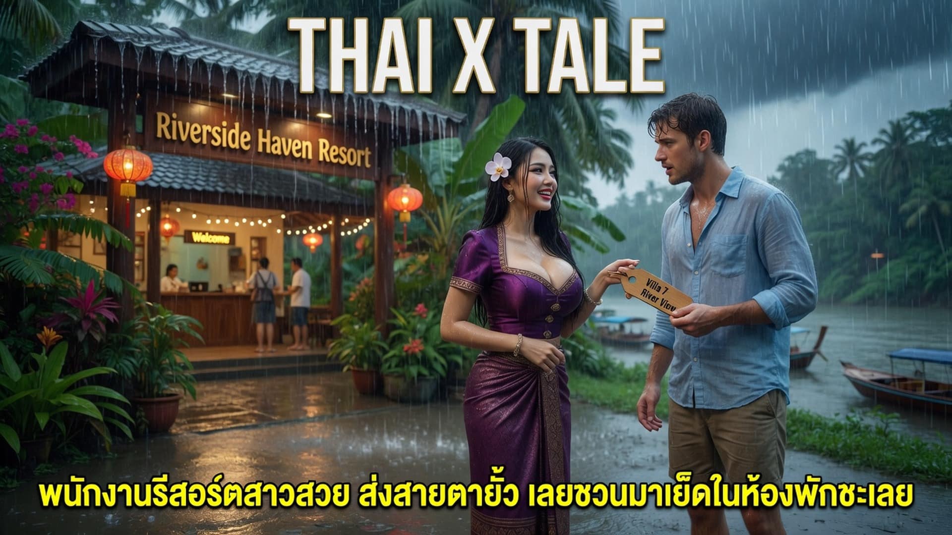เรื่องเสียว พนักงานรีสอร์ตสาวสวย ส่งสายตายั่ว เลยชวนมาเย็ดในห้องพักซะเลย | ThaiXTale