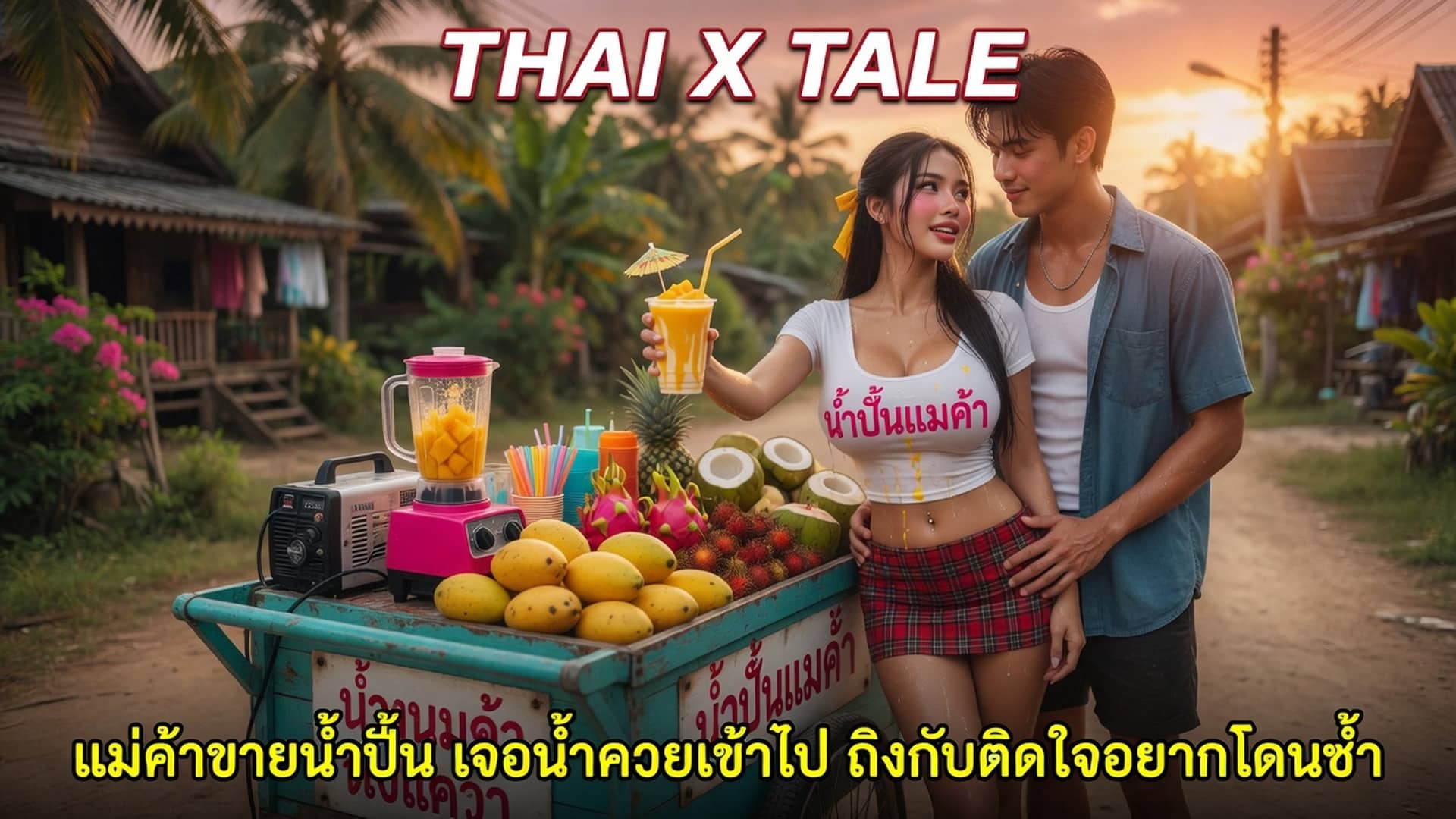 เรื่องเสียว แม่ค้าขายน้ำปั่น เจอน้ำควยเข้าไป ถึงกับติดใจอยากโดนซ้ำ | ThaiXTale
