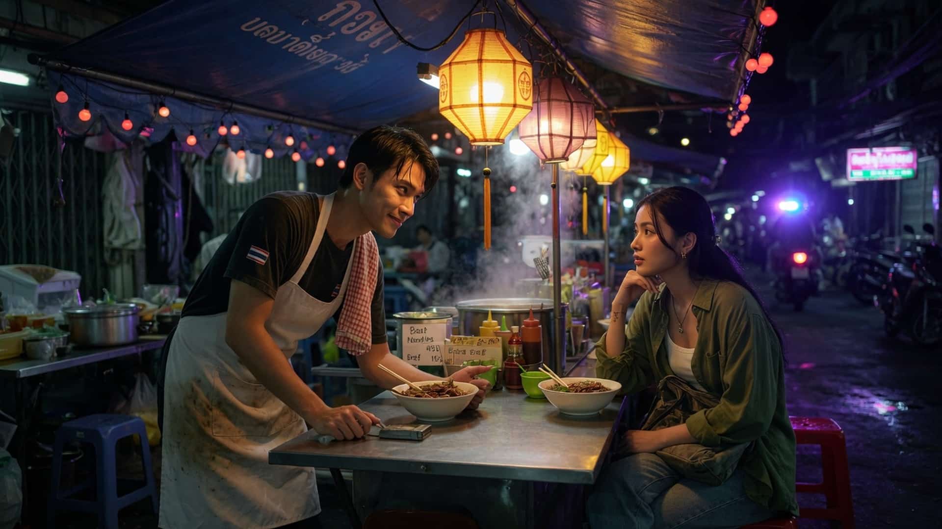เรื่องเสียว พ่อค้าก๋วยเตี๋ยวควยใหญ่ กับลูกค้าหน้าใหม่แต่ร่านควย | ThaiXTale