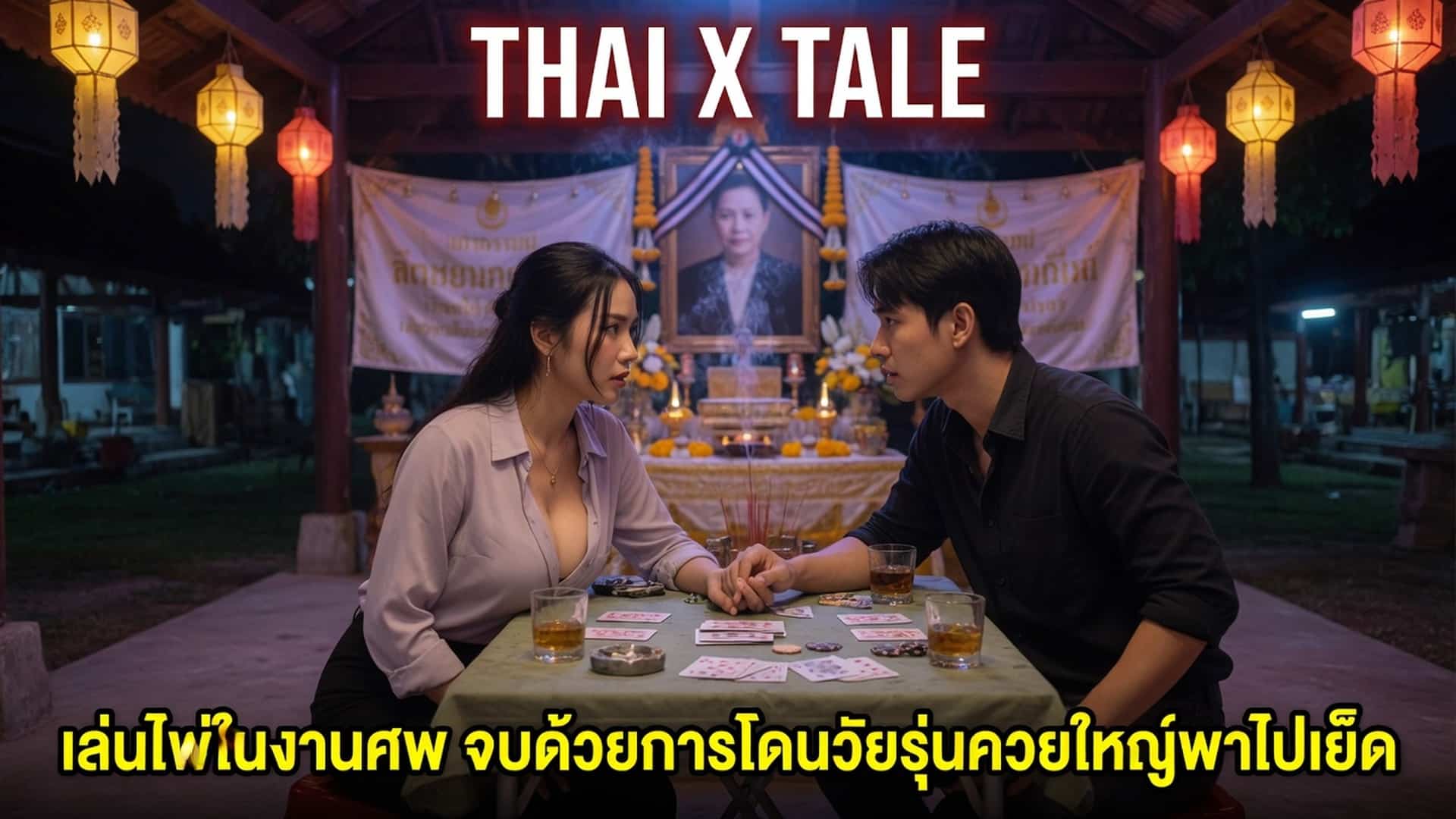เรื่องเสียว เล่นไพ่ในงานศพ จบด้วยการโดนวัยรุ่นควยใหญ่พาไปเย็ด เสร็จคารูหี | ThaiXTale