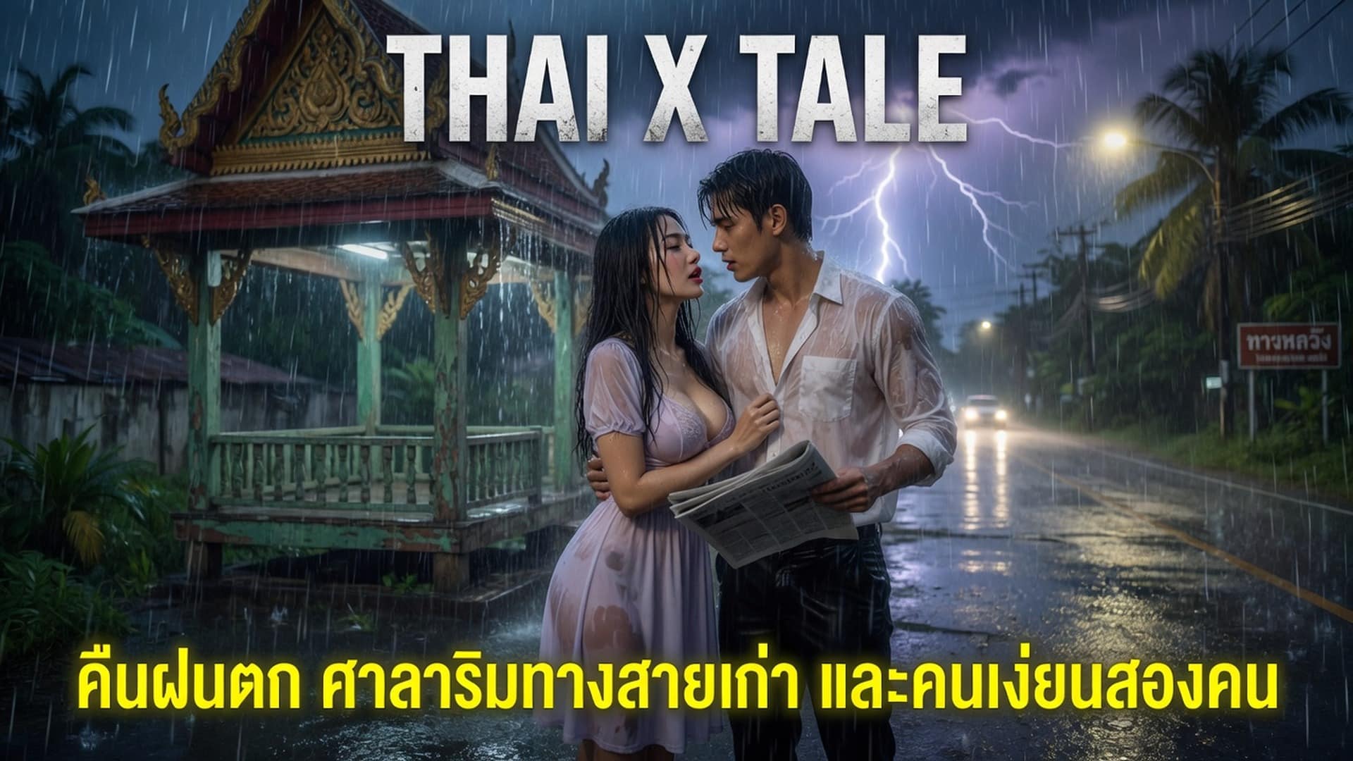 เรื่องเสียว คืนฝนตก ศาลาริมทางสายเก่า และคนเงี่ยนสองคน | ThaiXTale