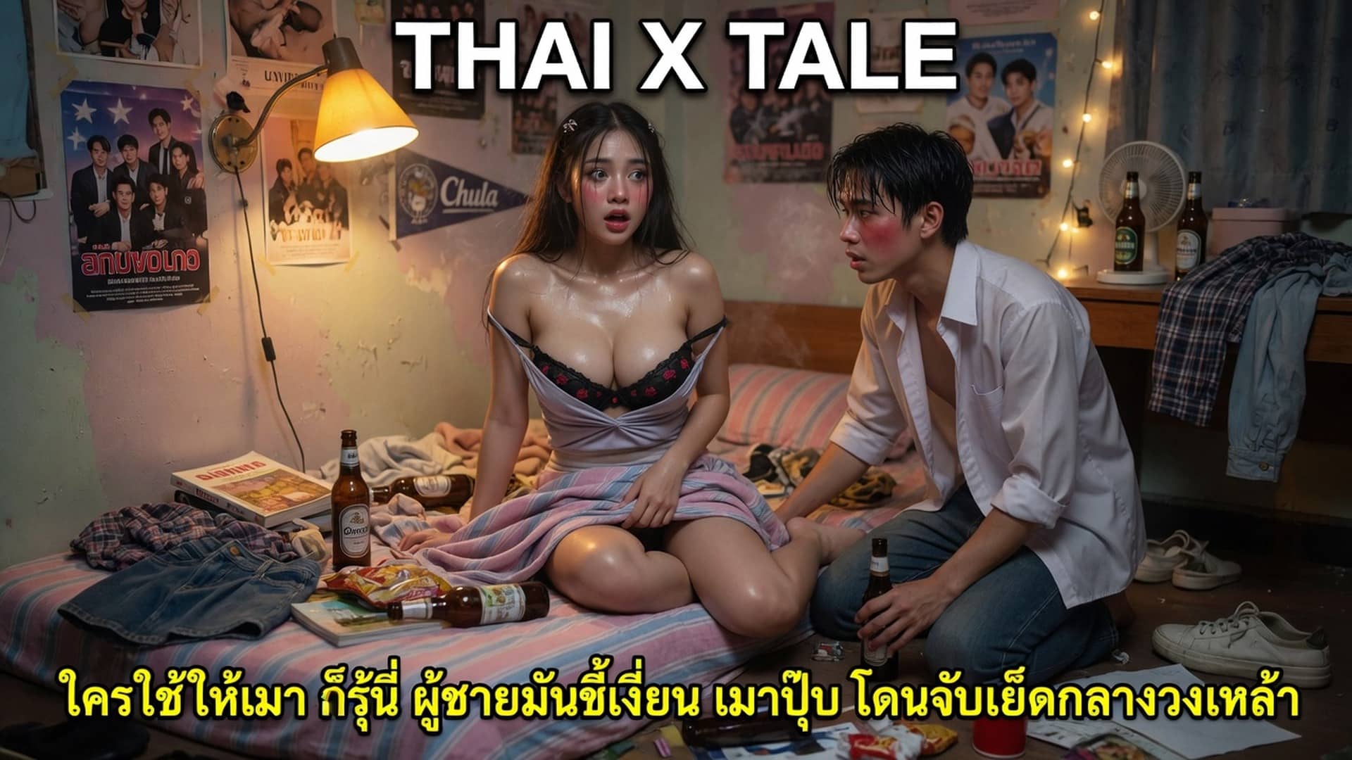 เรื่องเสียว ใครใช้ให้เมา ก็รู้นี่ ผู้ชายมันขี้เงี่ยน เมาปุ๊บ โดนจับเย็ดกลางวงเหล้า | ThaiXTale