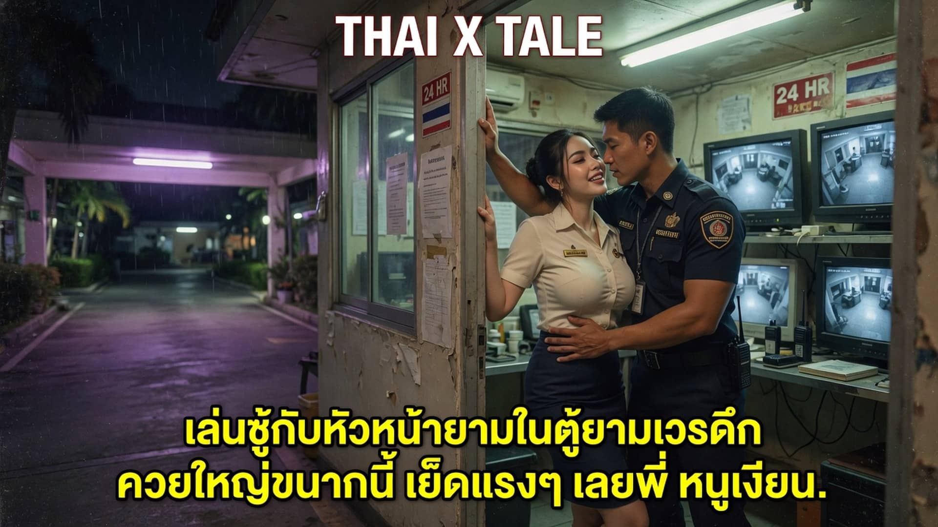 เรื่องเสียว เล่นชู้กับหัวหน้ายามในตู้ยามเวรดึก ควยใหญ่ขนาดนี้ เย็ดแรงๆ เลยพี่ หนูเงี่ยน | ThaiXTale