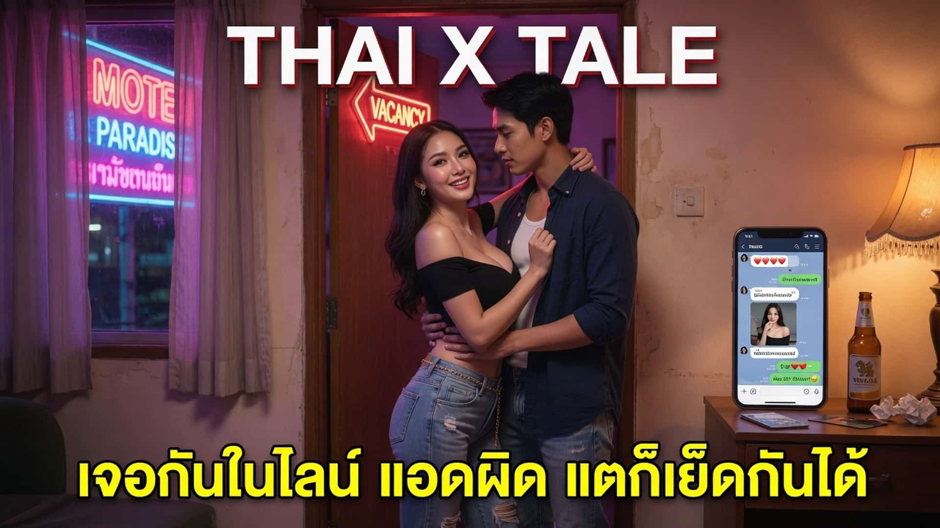 เรื่องเสียว เจอกันในไลน์ แอดผิด แต่ก็เย็ดกันได้ | ThaiXTale