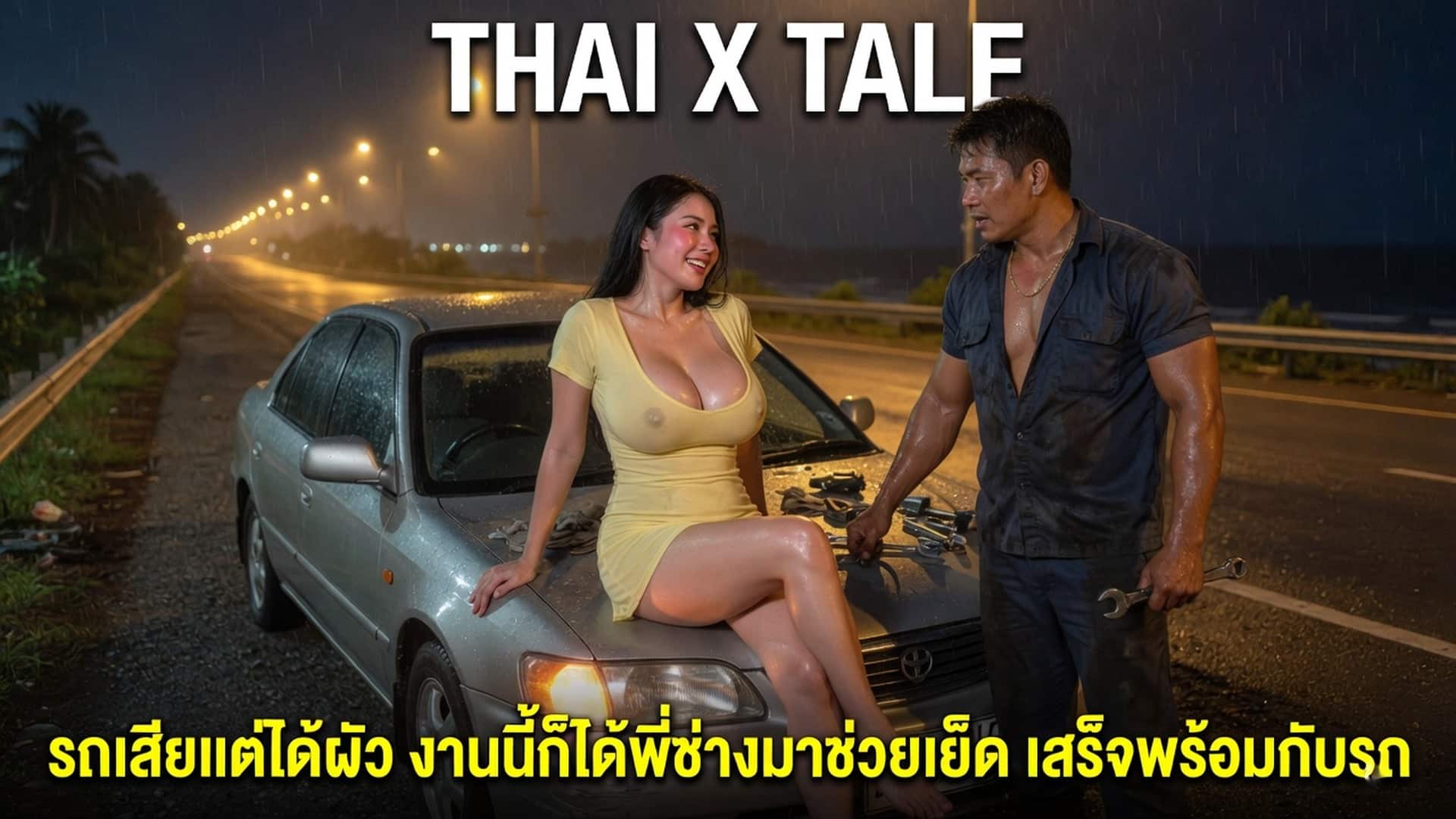 เรื่องเสียว รถเสียแต่ได้ผัว งานนี้ก็ได้พี่ช่างมาช่วยเย็ด เสร็จพร้อมกับรถ | ThaiXTale