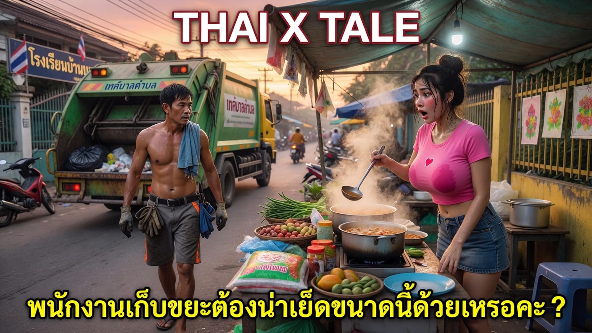 เรื่องเสียว พนักงานเก็บขยะต้องน่าเย็ดขนาดนี้ด้วยเหรอคะ ? | ThaiXTale
