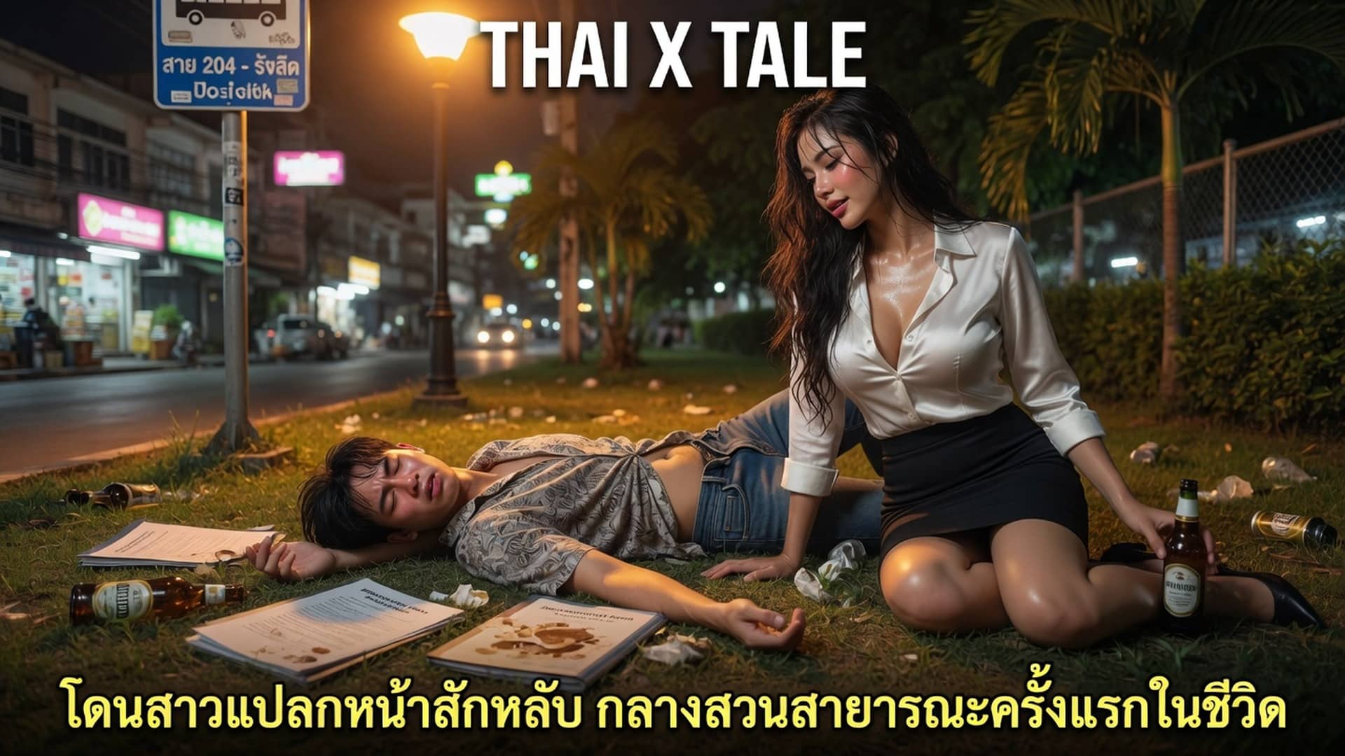 เรื่องเสียว โดนสาวแปลกหน้าลักหลับ กลางสวนสาธารณะครั้งแรกในชีวิต | ThaiXTale