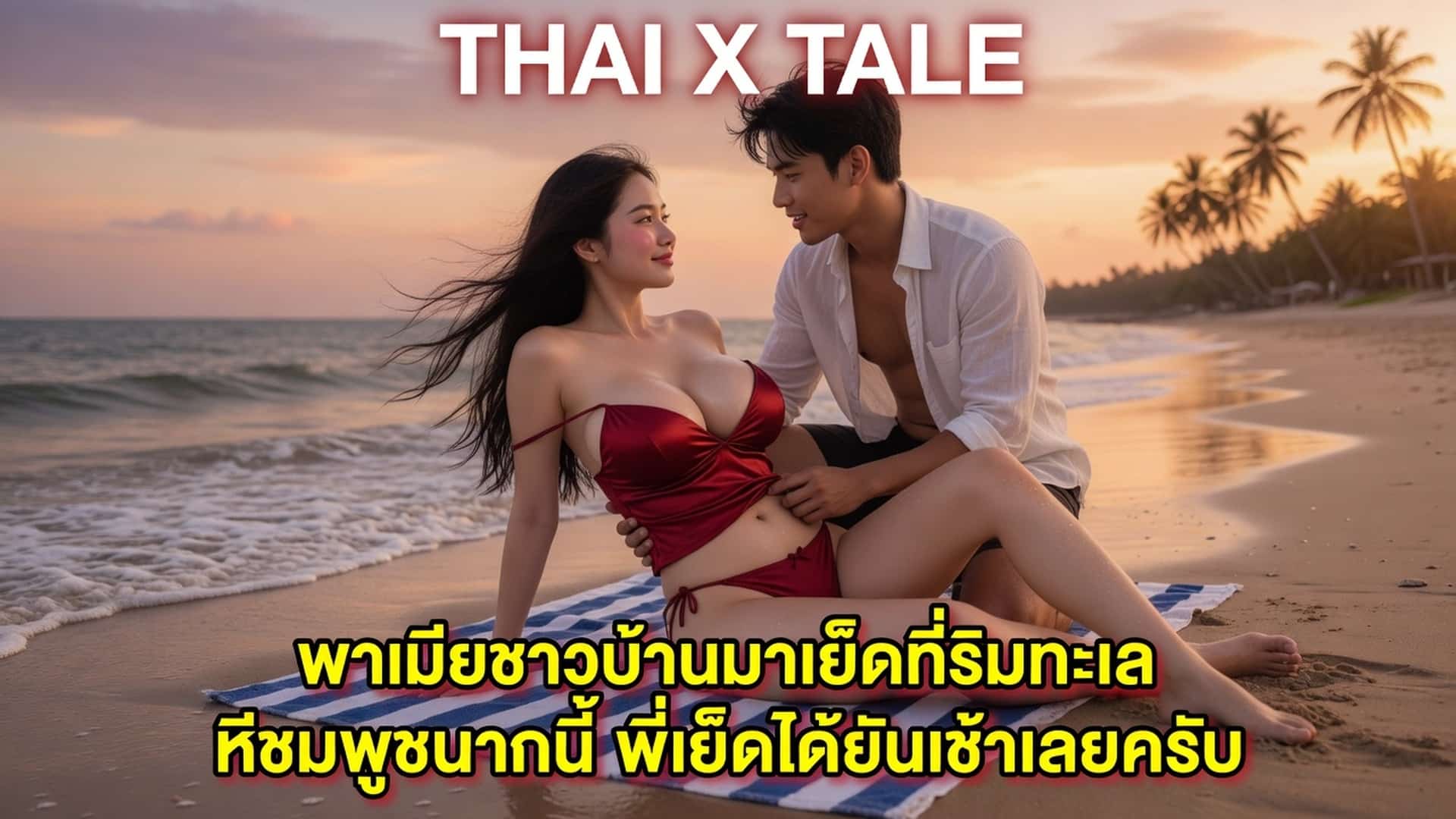 เรื่องเสียว พาเมียชาวบ้านมาเย็ดที่ริมทะเล หีชมพูขนาดนี้ พี่เย็ดได้ยันเช้าเลยครับ | ThaiXTale