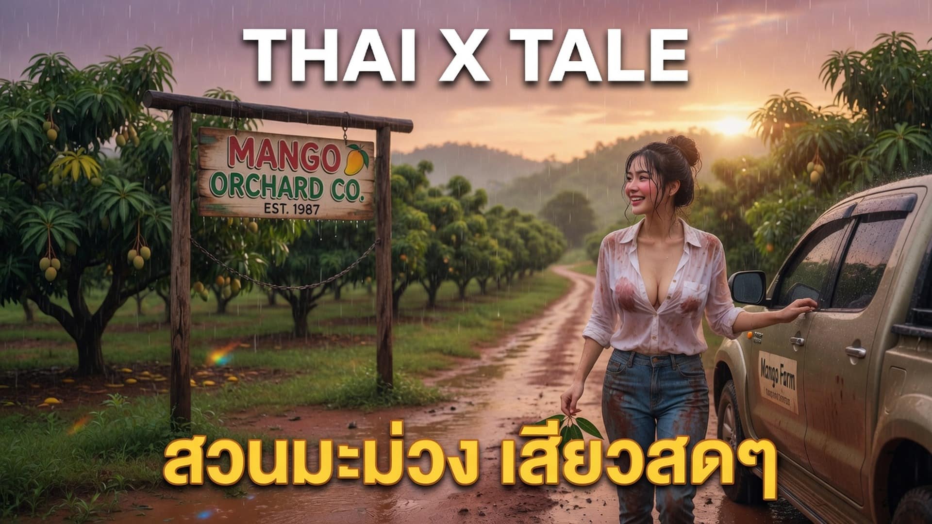 เรื่องเสียว สวนมะม่วง เสียวสดๆ แม่บดโคกหีใส่ควยผม | ThaiXTale