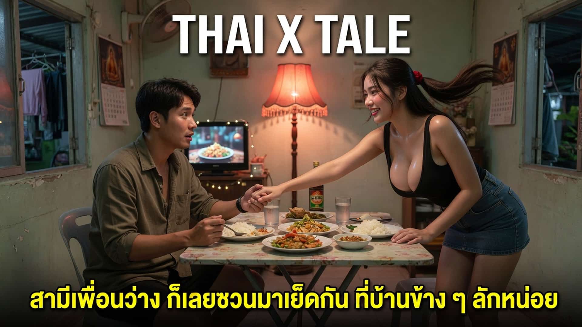 เรื่องเสียว สามีเพื่อนว่าง ก็เลยชวนมาเย็ดกัน ที่บ้านข้าง ๆ สักหน่อย | ThaiXTale