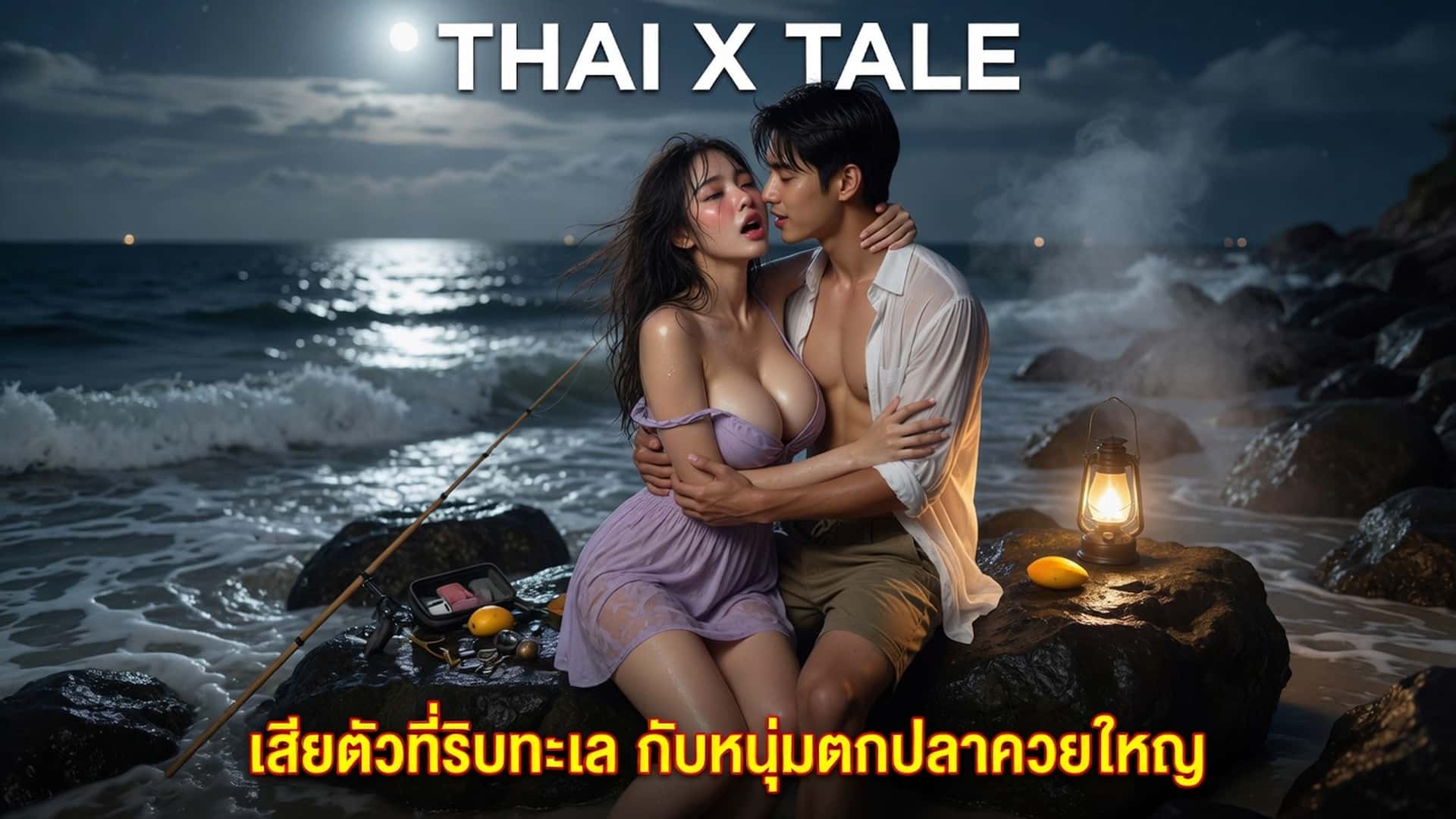 เรื่องเสียว เสียตัวที่ริมทะเล กับหนุ่มตกปลาควยใหญ่ | ThaiXTale