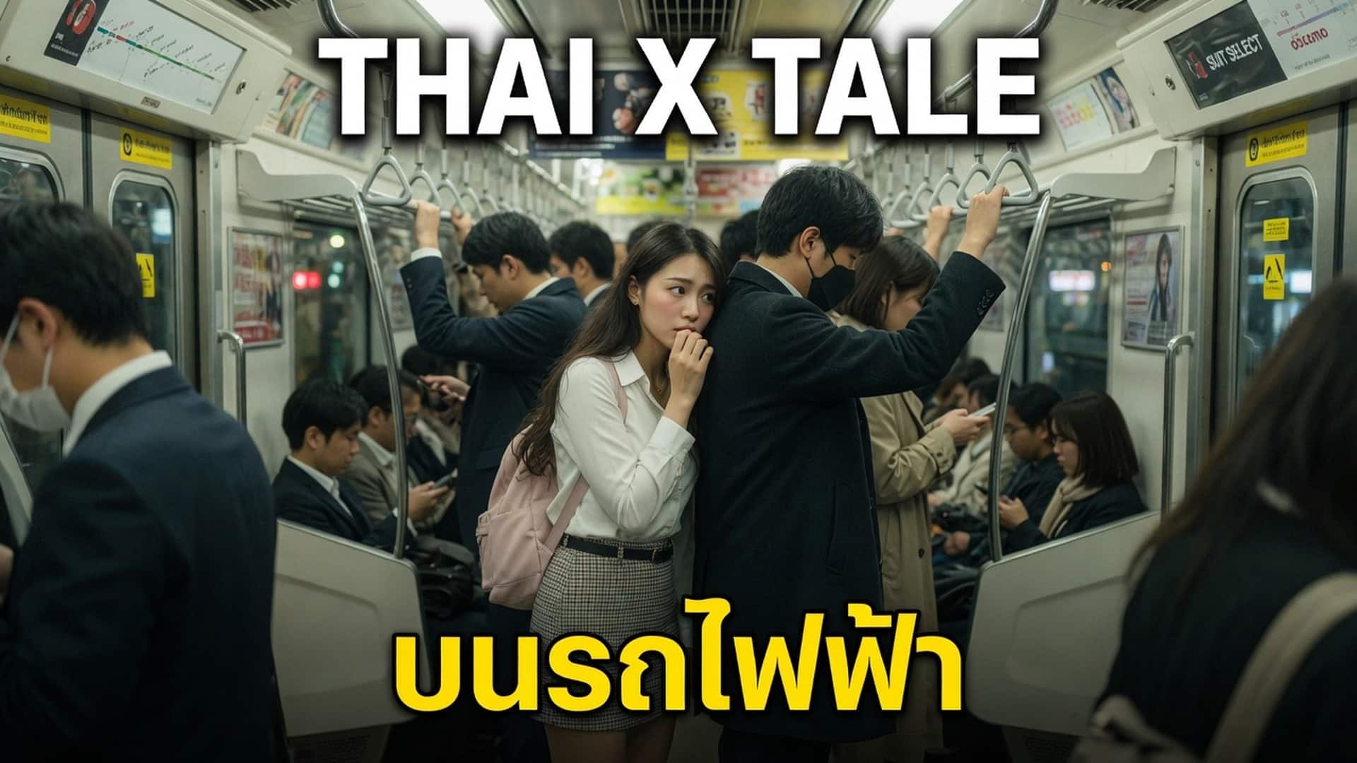 เรื่องเสียว โดนเสียบเสียวหีบนรถไฟฟ้า | ThaiXTale