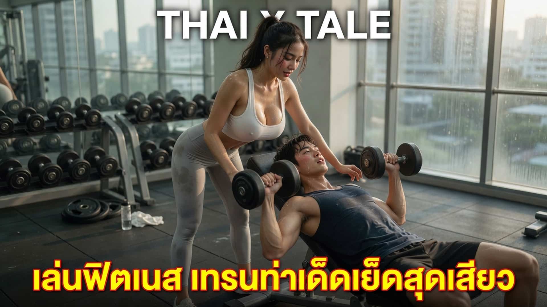 เรื่องเสียว เล่นฟิตเนส เทรนท่าเด็ดเย็ดสุดเสียว | ThaiXTale