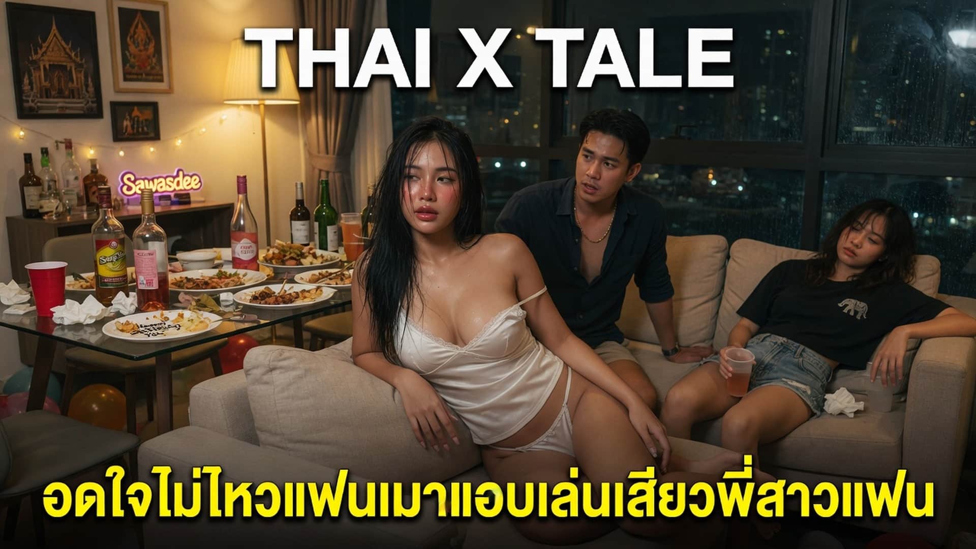 เรื่องเสียว อดใจไม่ไหวแฟนเมาแอบเล่นเสียวพี่สาวแฟน | ThaiXTale