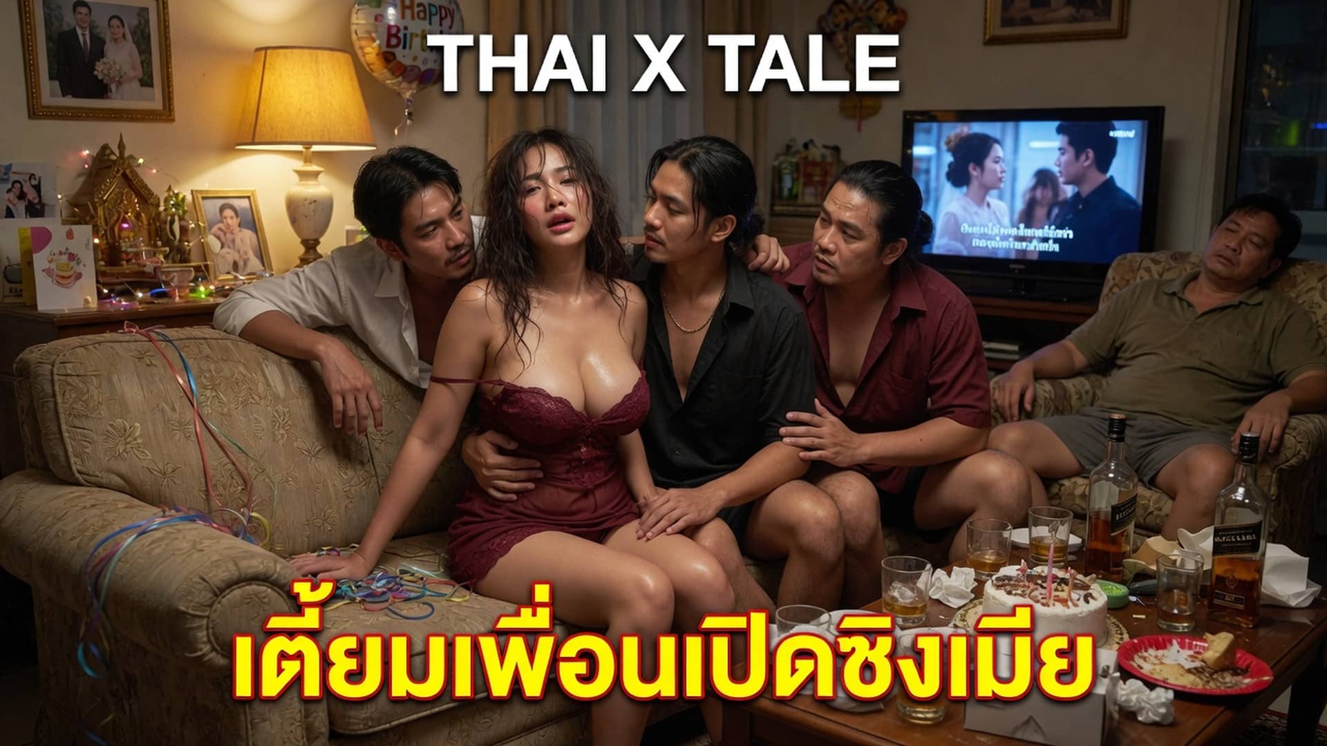 เรื่องเสียว เตี๊ยมเพื่อนเย็ดเปิดซิงรูตูดเมีย | ThaiXTale