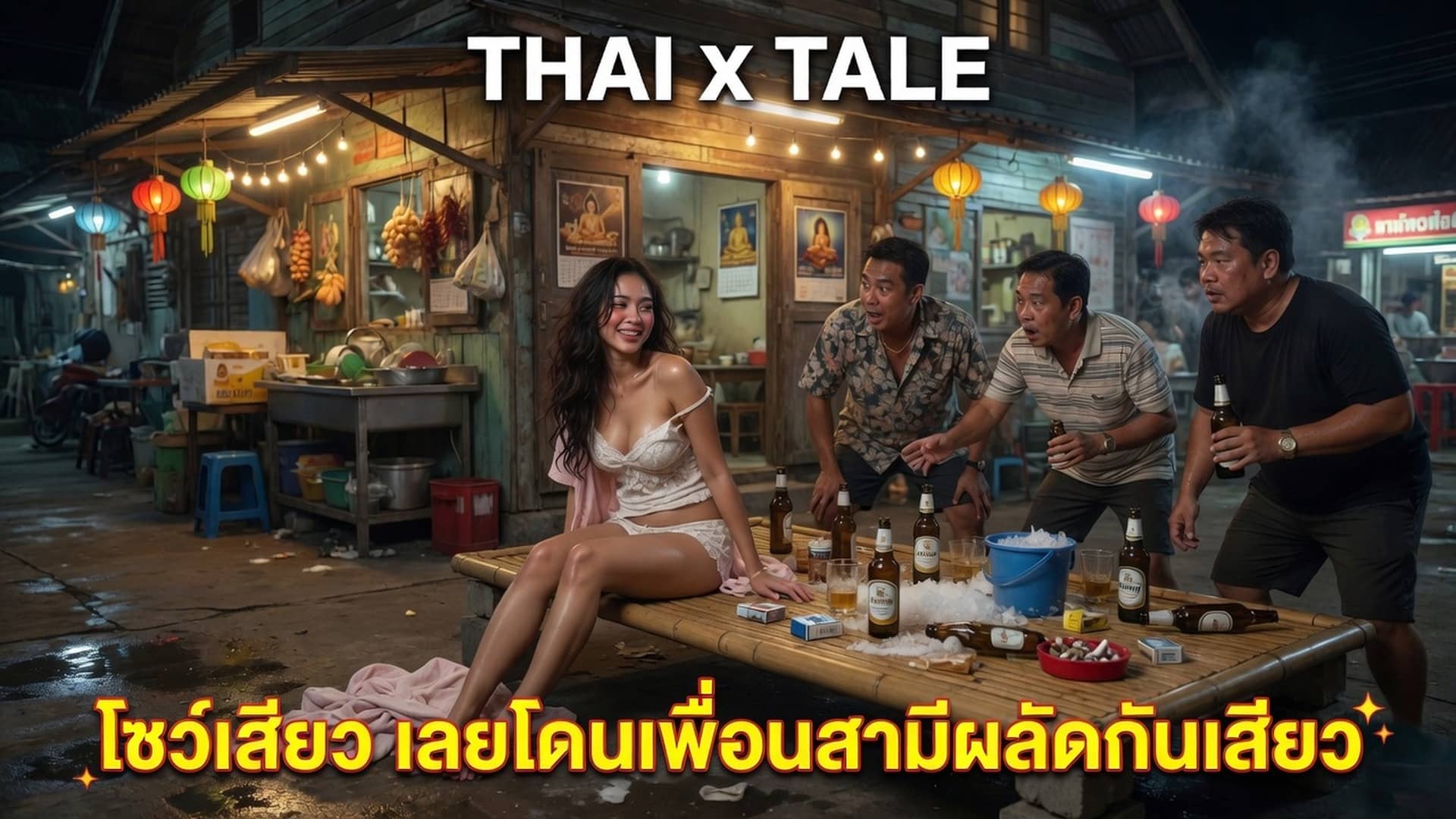 เรื่องเสียว โชว์เสียว เลยโดนเพื่อนสามีผลัดกันเสียว | ThaiXTale