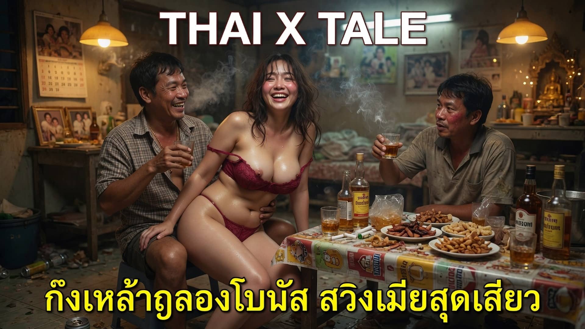 เรื่องเสียว ก๊งเหล้าฉลองโบนัส สวิงเมียสุดเสียว | ThaiXTale