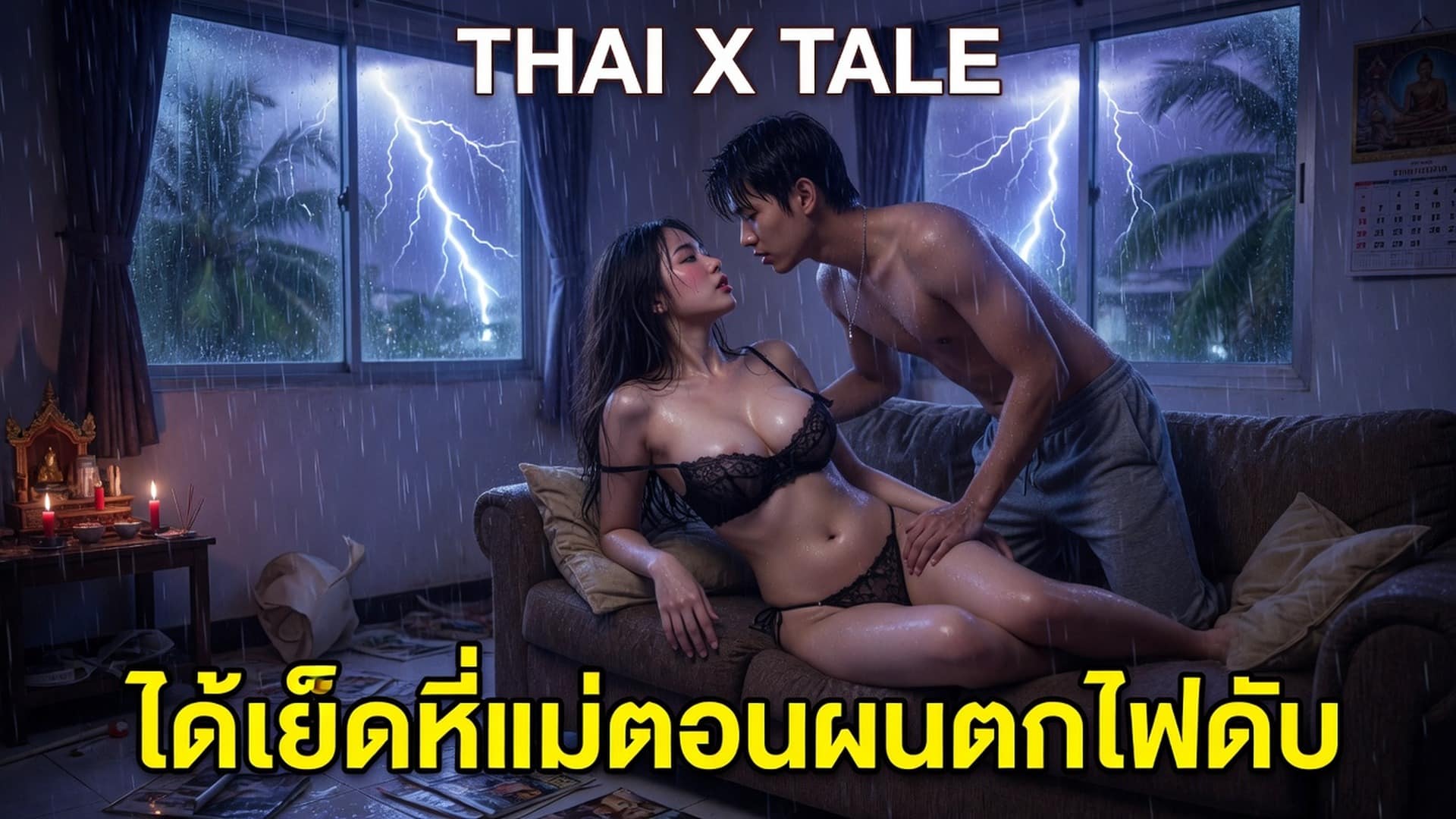เรื่องเสียว ได้เย็ดหีแม่ตอนผนตกไฟดับ | ThaiXTale