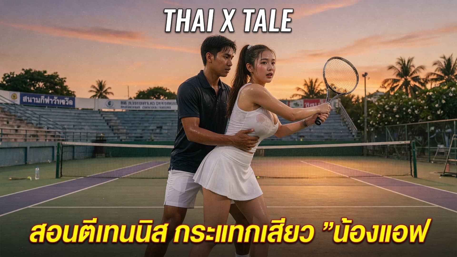เรื่องเสียว สอนตีเทนนิส กระแทกเสียว ”น้องแอฟ” | ThaiXTale
