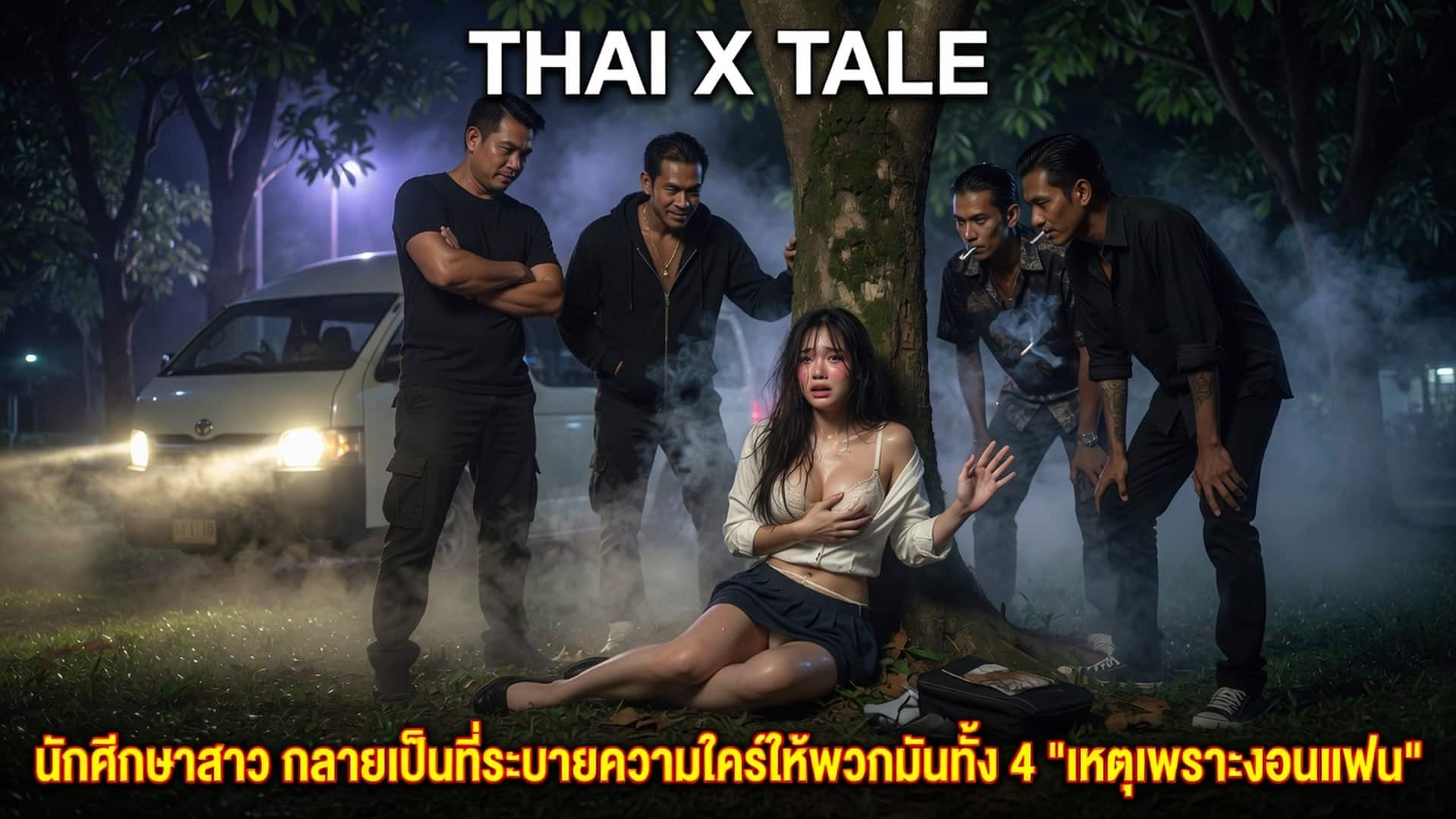 เรื่องเสียว นักศึกษาสาว กลายเป็นที่ระบายความใคร่ให้พวกมันทั้ง 4 ”เหตุเพราะงอนแฟน” | ThaiXTale