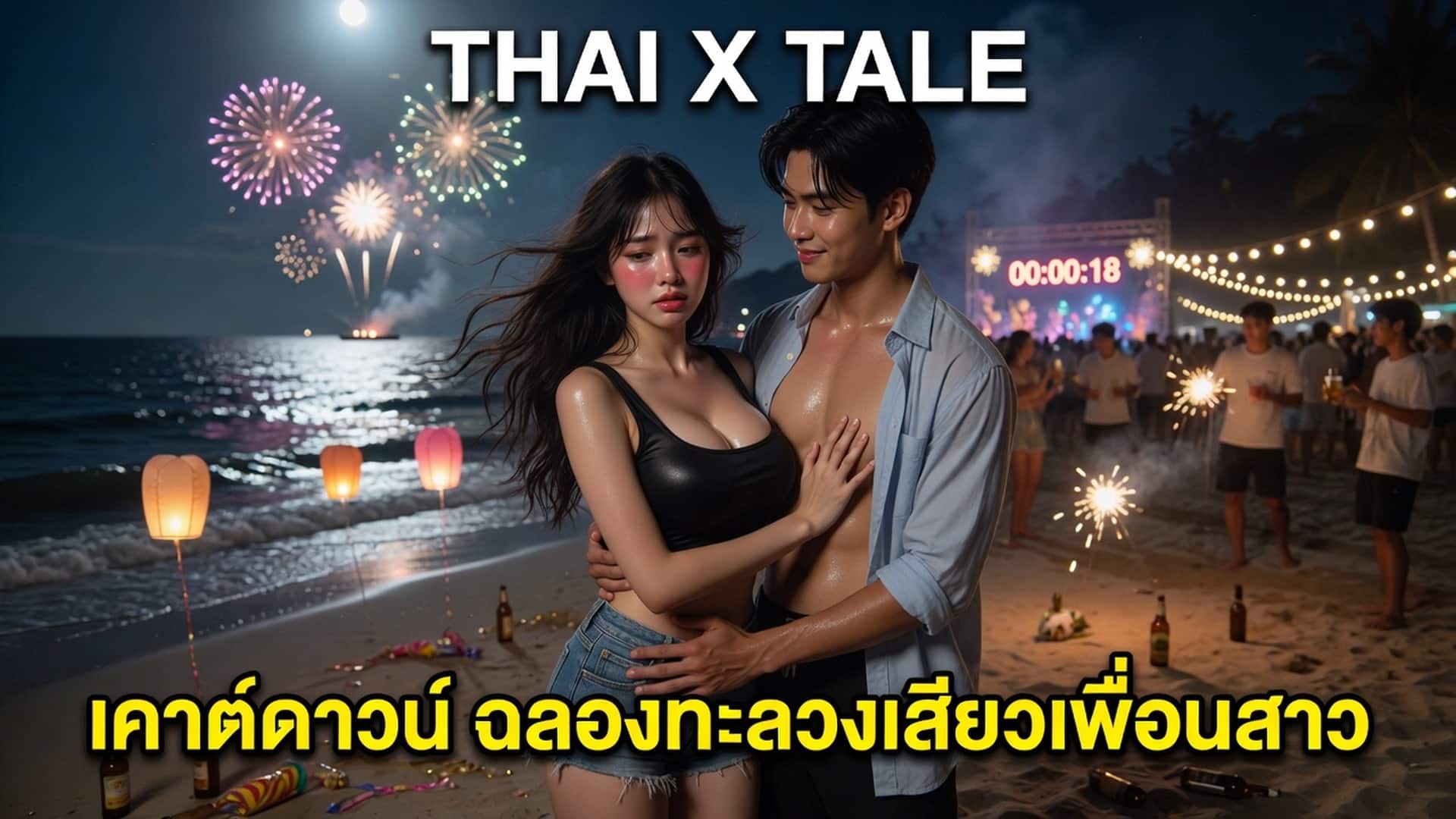 เรื่องเสียว เคาต์ดาวน์ ฉลองทะลวงเสียวเพื่อนสาว | ThaiXTale